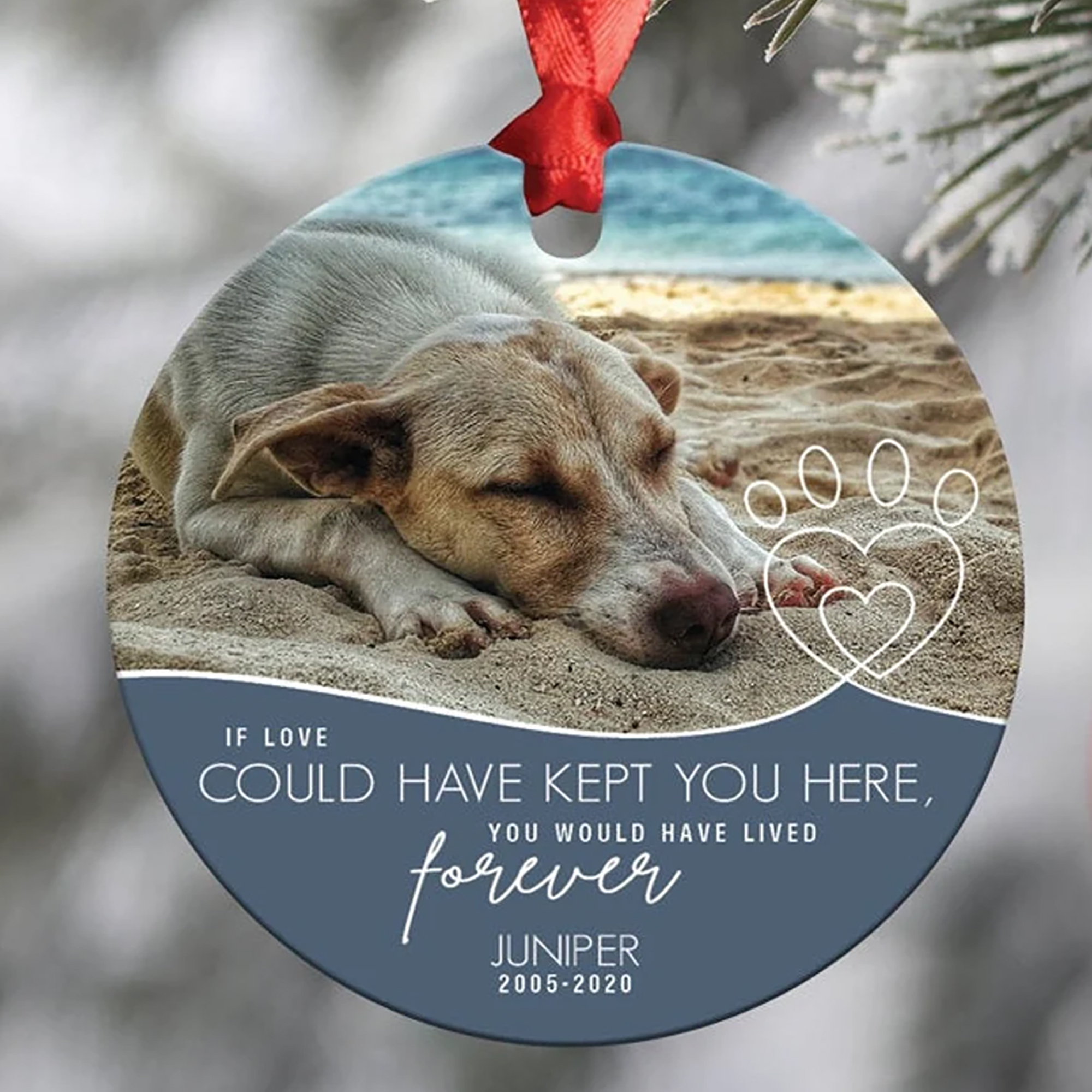 Pet Memorial Ornament With Custom Photo Dog Loss Gift Pet Remembrance Dog Memorial Ornament Pet Memorial Keychain Christmas Ornaments